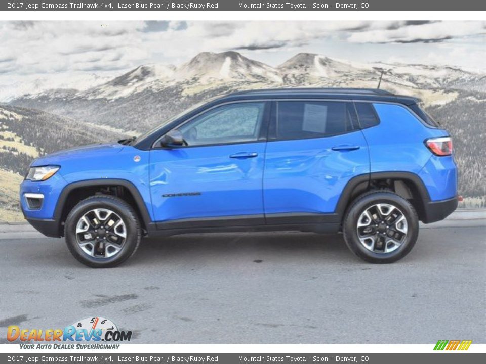 2017 Jeep Compass Trailhawk 4x4 Laser Blue Pearl / Black/Ruby Red Photo #6