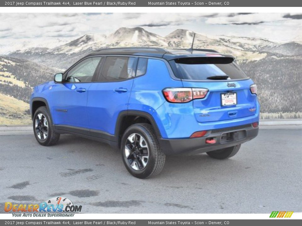 2017 Jeep Compass Trailhawk 4x4 Laser Blue Pearl / Black/Ruby Red Photo #7