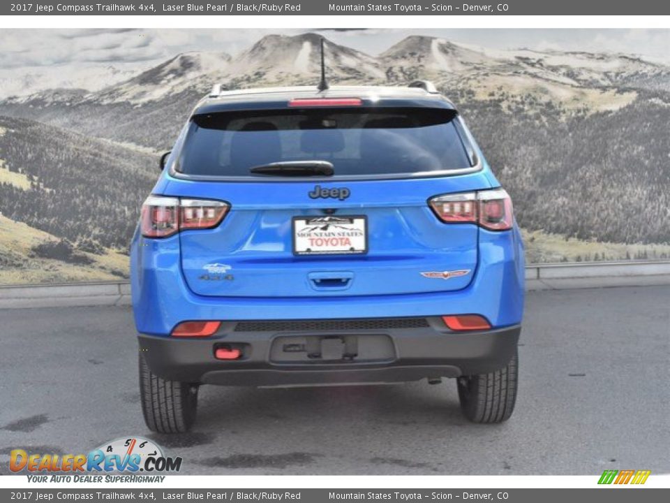 2017 Jeep Compass Trailhawk 4x4 Laser Blue Pearl / Black/Ruby Red Photo #8