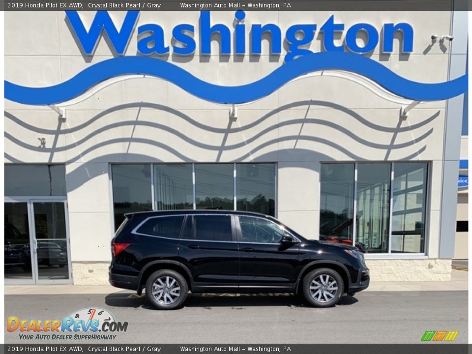 2019 Honda Pilot EX AWD Crystal Black Pearl / Gray Photo #1