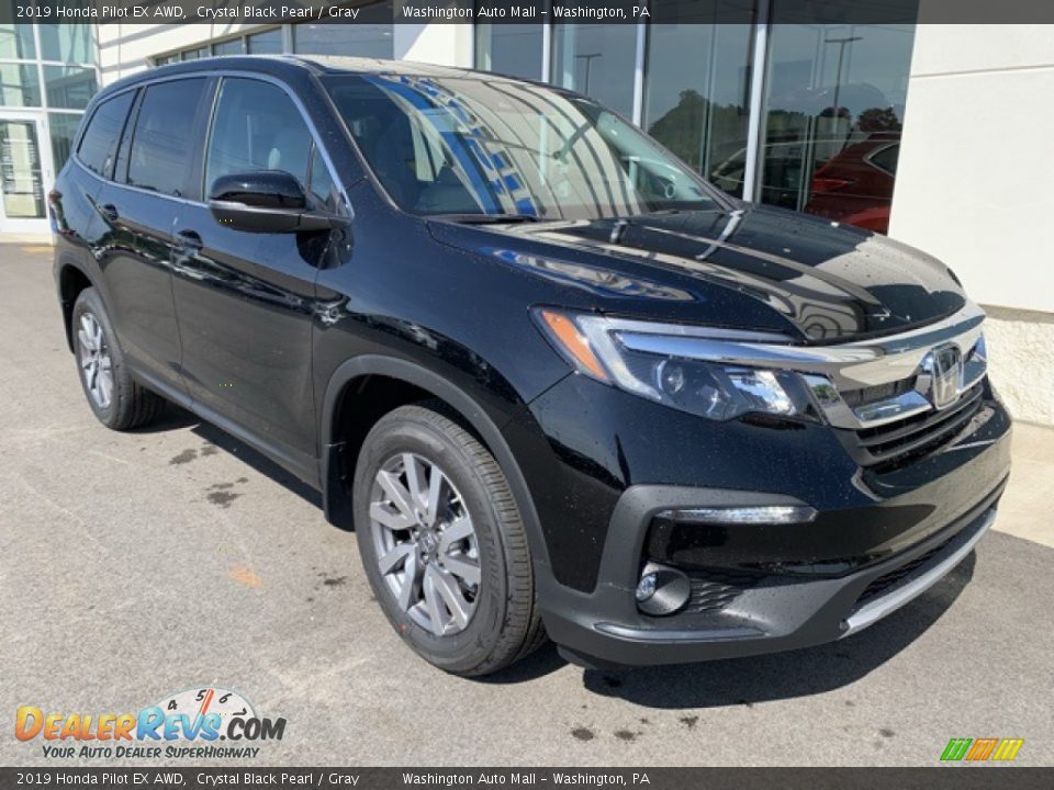 2019 Honda Pilot EX AWD Crystal Black Pearl / Gray Photo #2