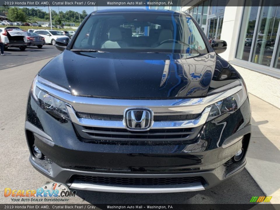 2019 Honda Pilot EX AWD Crystal Black Pearl / Gray Photo #3