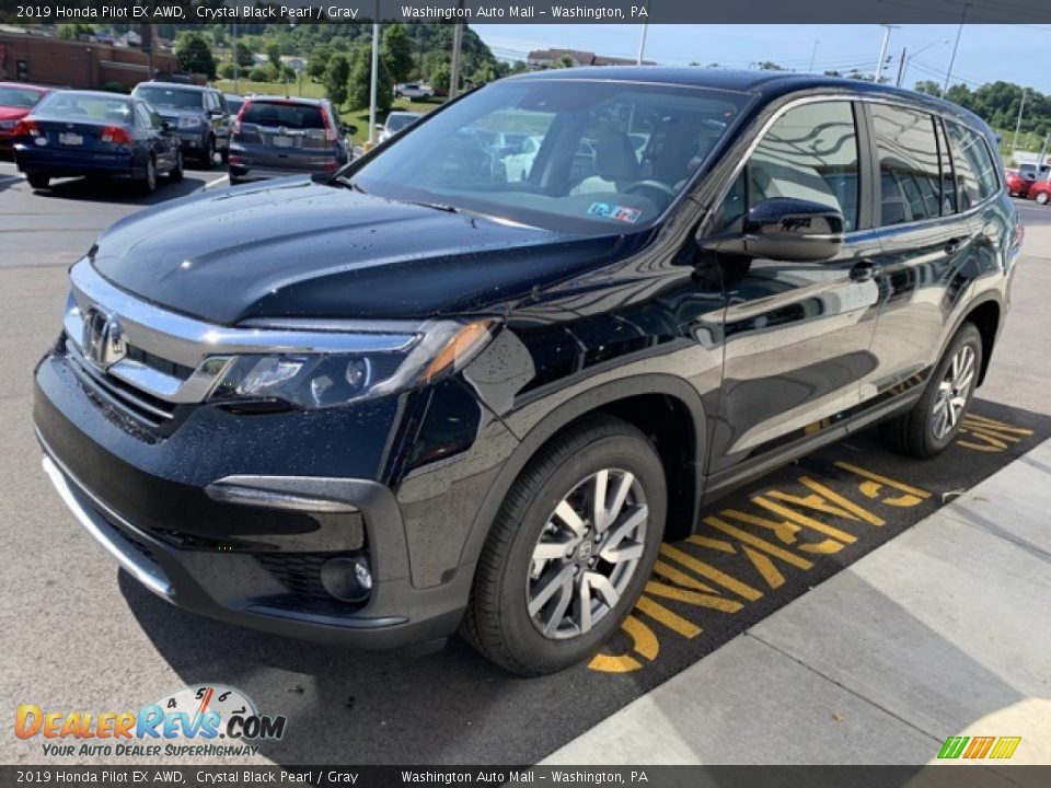 2019 Honda Pilot EX AWD Crystal Black Pearl / Gray Photo #4