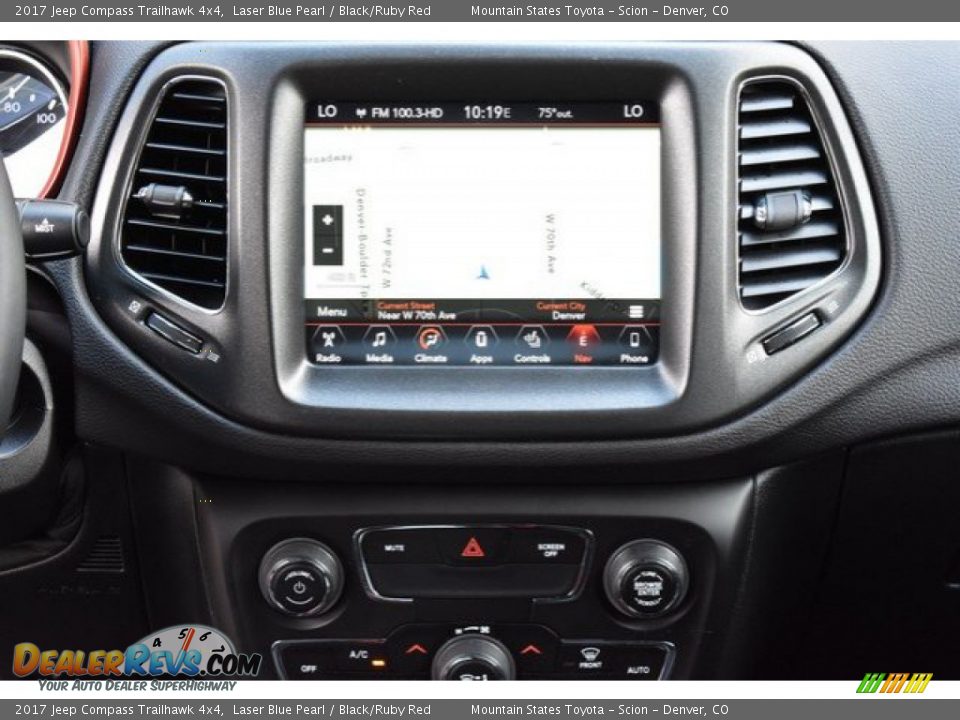 2017 Jeep Compass Trailhawk 4x4 Laser Blue Pearl / Black/Ruby Red Photo #15