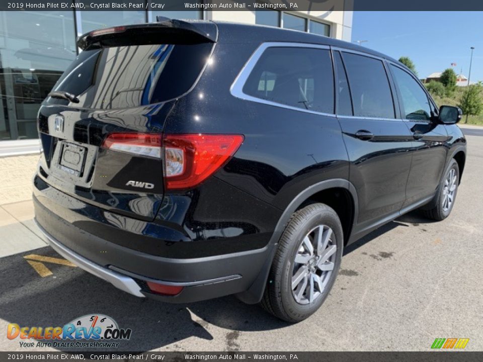 2019 Honda Pilot EX AWD Crystal Black Pearl / Gray Photo #7