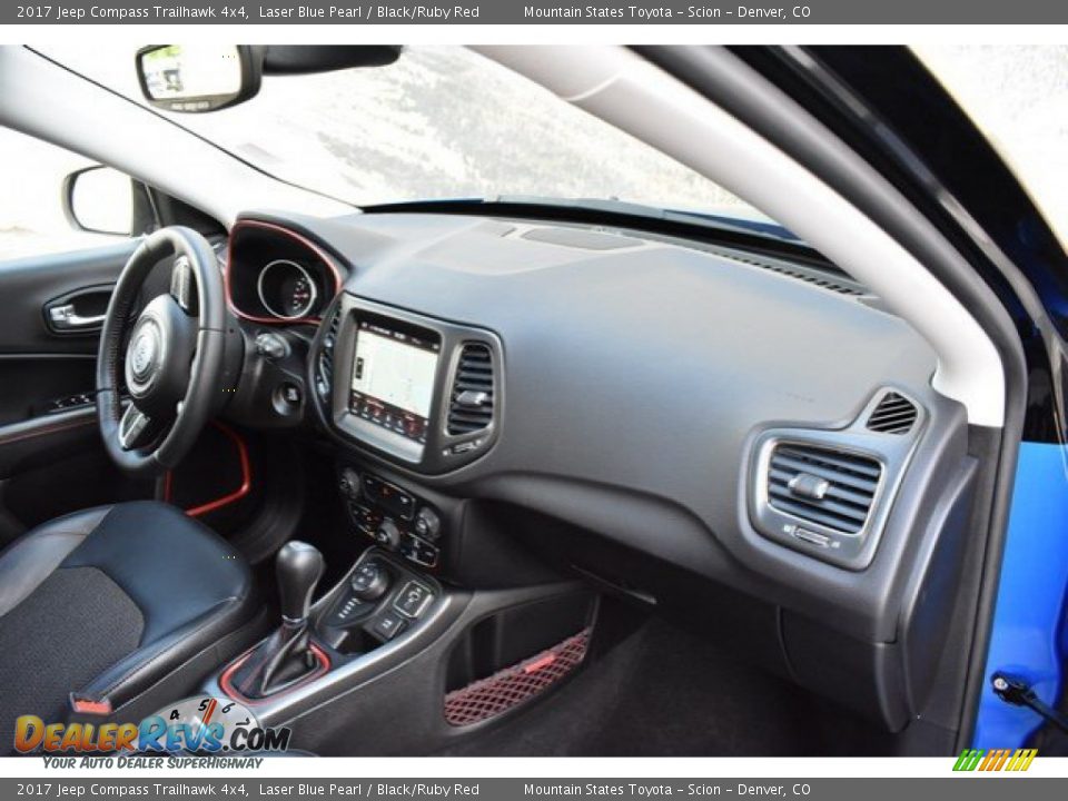 2017 Jeep Compass Trailhawk 4x4 Laser Blue Pearl / Black/Ruby Red Photo #17
