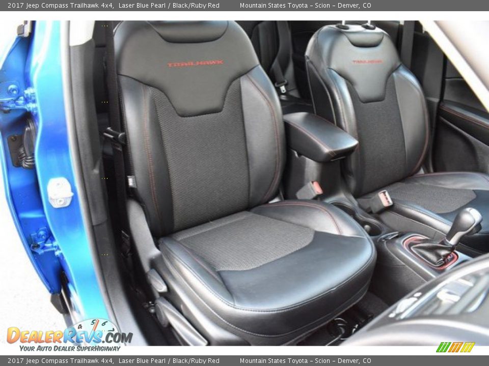 2017 Jeep Compass Trailhawk 4x4 Laser Blue Pearl / Black/Ruby Red Photo #19