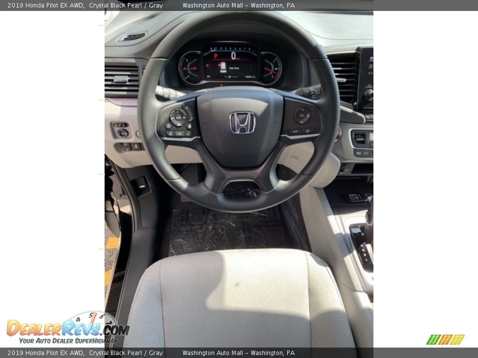 2019 Honda Pilot EX AWD Crystal Black Pearl / Gray Photo #13