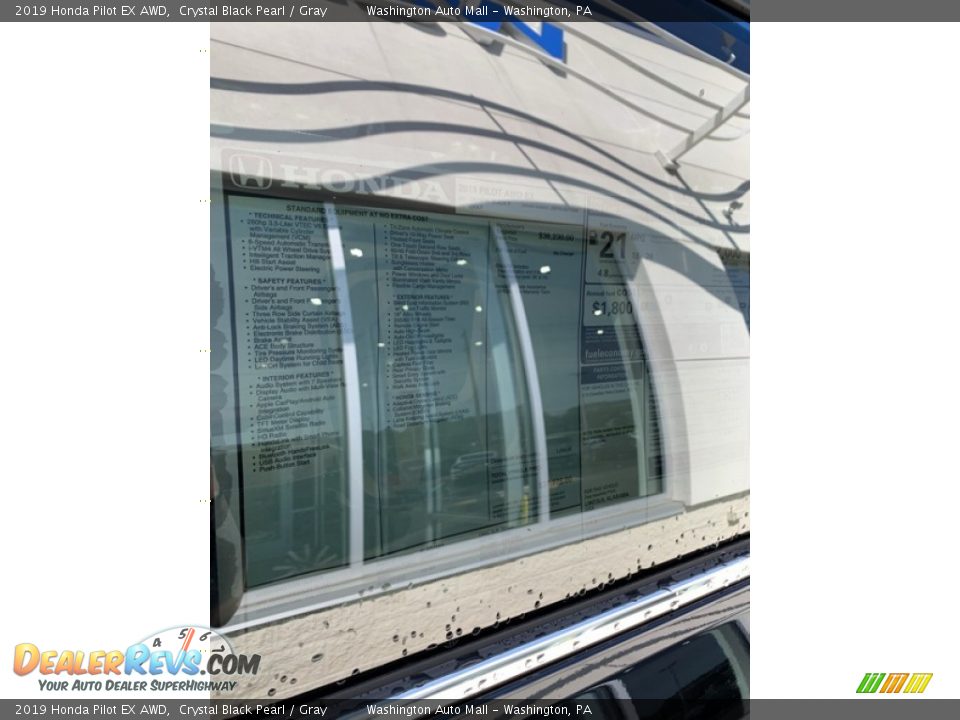 2019 Honda Pilot EX AWD Crystal Black Pearl / Gray Photo #15