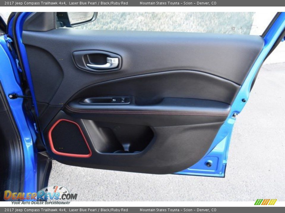 2017 Jeep Compass Trailhawk 4x4 Laser Blue Pearl / Black/Ruby Red Photo #26