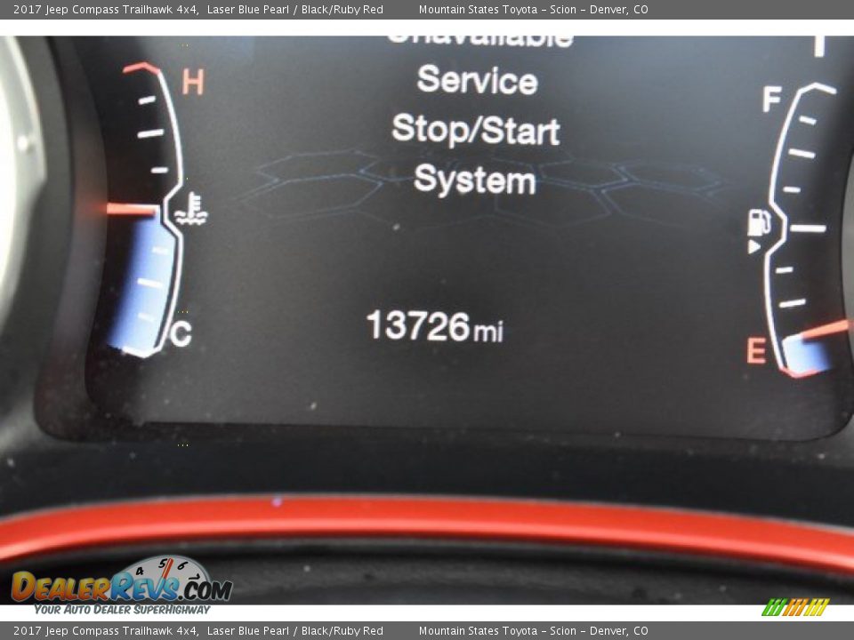 2017 Jeep Compass Trailhawk 4x4 Laser Blue Pearl / Black/Ruby Red Photo #30