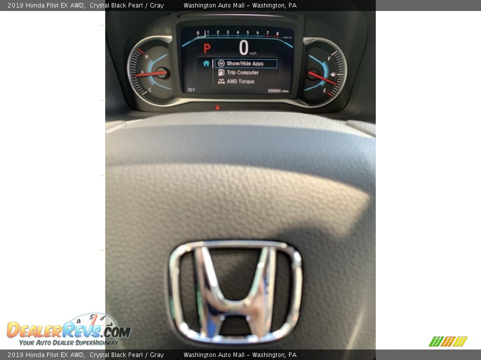 2019 Honda Pilot EX AWD Crystal Black Pearl / Gray Photo #35