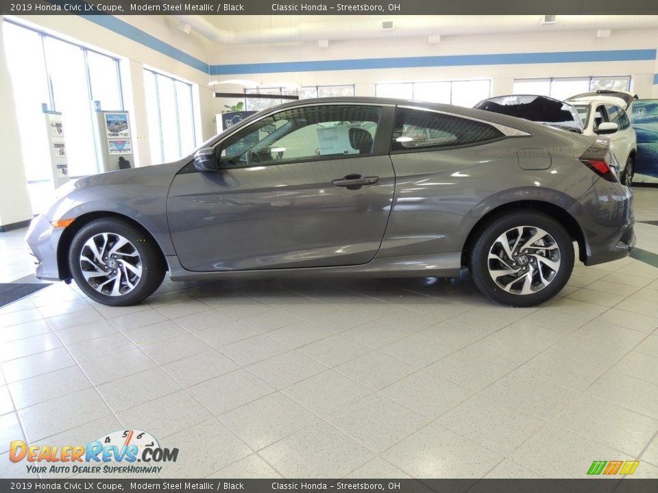 2019 Honda Civic LX Coupe Modern Steel Metallic / Black Photo #8