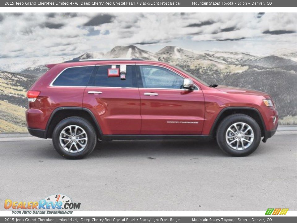 2015 Jeep Grand Cherokee Limited 4x4 Deep Cherry Red Crystal Pearl / Black/Light Frost Beige Photo #2
