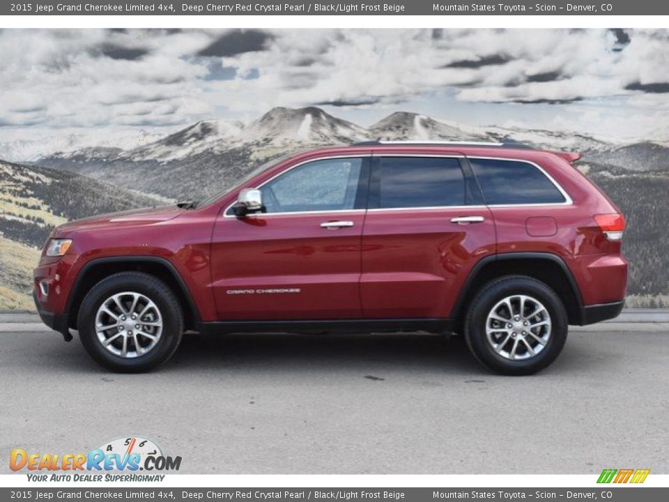2015 Jeep Grand Cherokee Limited 4x4 Deep Cherry Red Crystal Pearl / Black/Light Frost Beige Photo #6