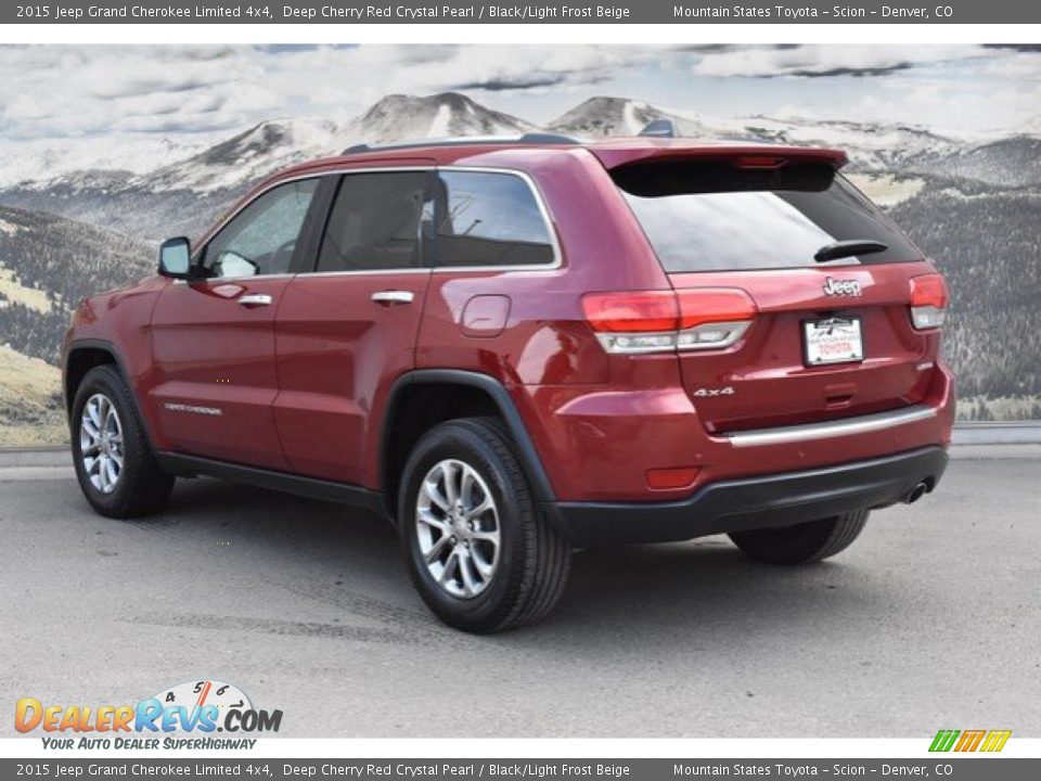 2015 Jeep Grand Cherokee Limited 4x4 Deep Cherry Red Crystal Pearl / Black/Light Frost Beige Photo #7