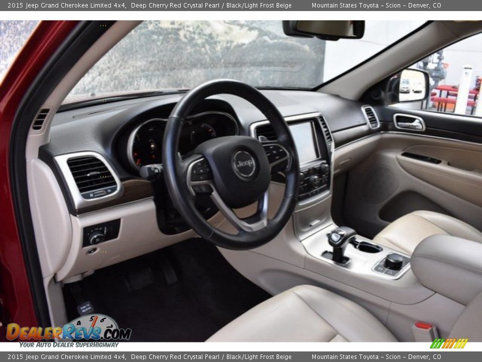 2015 Jeep Grand Cherokee Limited 4x4 Deep Cherry Red Crystal Pearl / Black/Light Frost Beige Photo #10