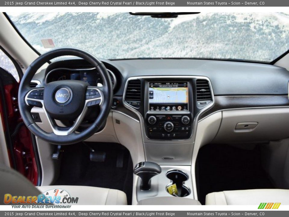 2015 Jeep Grand Cherokee Limited 4x4 Deep Cherry Red Crystal Pearl / Black/Light Frost Beige Photo #13