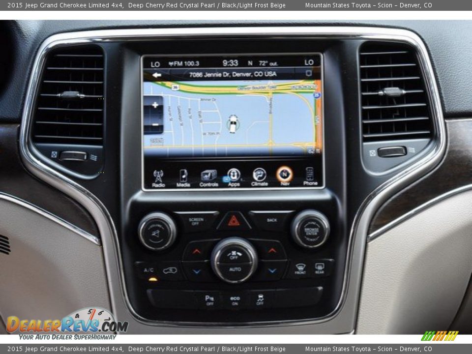 2015 Jeep Grand Cherokee Limited 4x4 Deep Cherry Red Crystal Pearl / Black/Light Frost Beige Photo #15