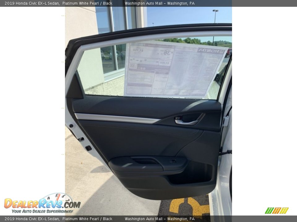 2019 Honda Civic EX-L Sedan Platinum White Pearl / Black Photo #16