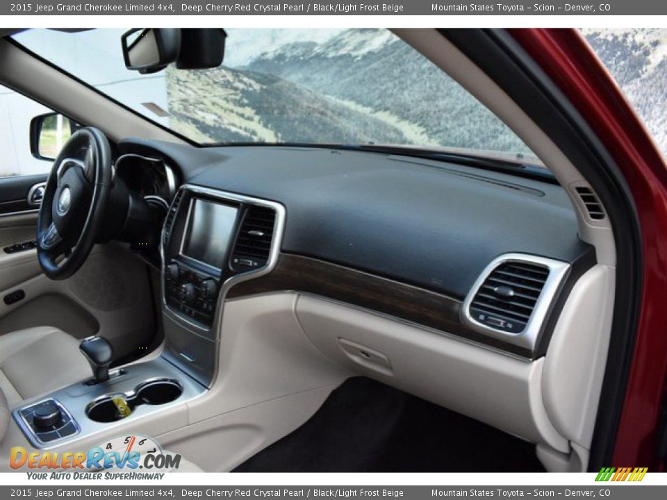 2015 Jeep Grand Cherokee Limited 4x4 Deep Cherry Red Crystal Pearl / Black/Light Frost Beige Photo #17