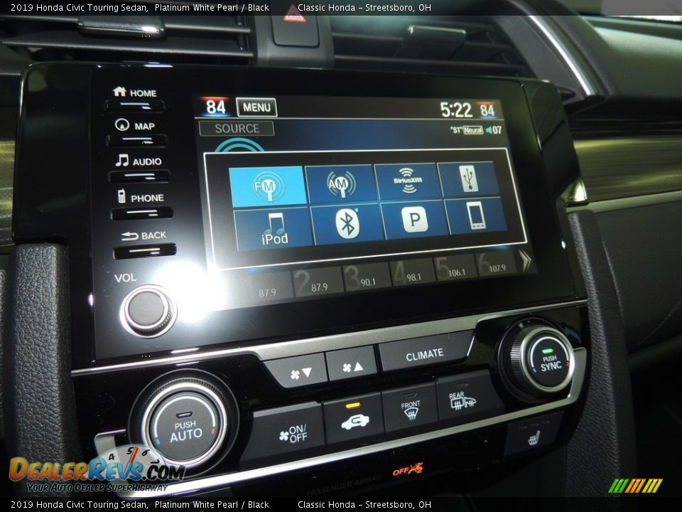 2019 Honda Civic Touring Sedan Platinum White Pearl / Black Photo #15