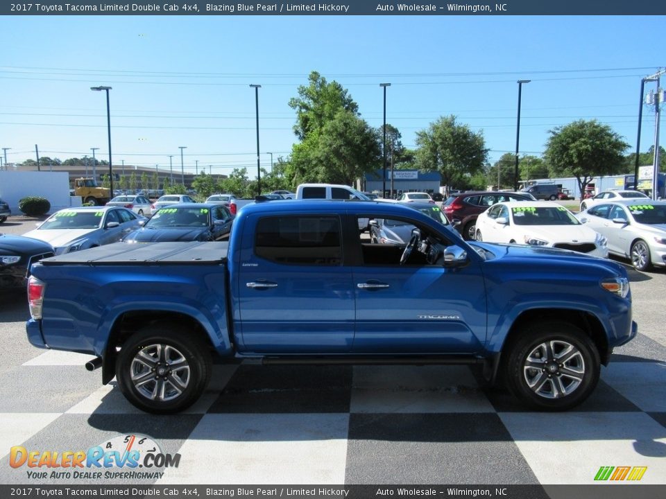 2017 Toyota Tacoma Limited Double Cab 4x4 Blazing Blue Pearl / Limited Hickory Photo #3