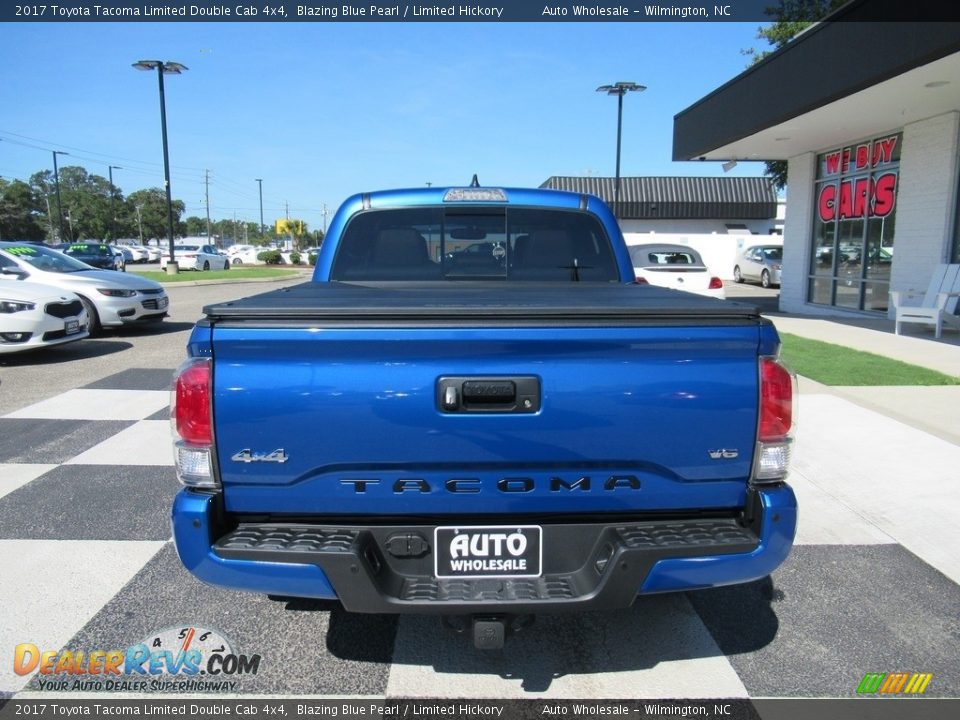 2017 Toyota Tacoma Limited Double Cab 4x4 Blazing Blue Pearl / Limited Hickory Photo #4