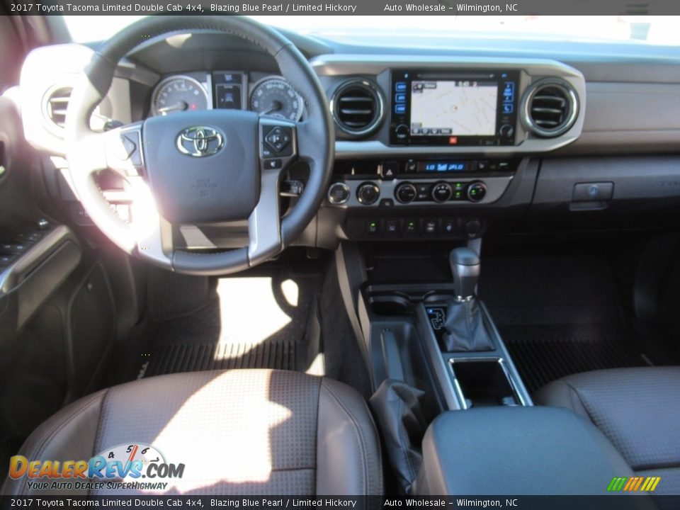2017 Toyota Tacoma Limited Double Cab 4x4 Blazing Blue Pearl / Limited Hickory Photo #14