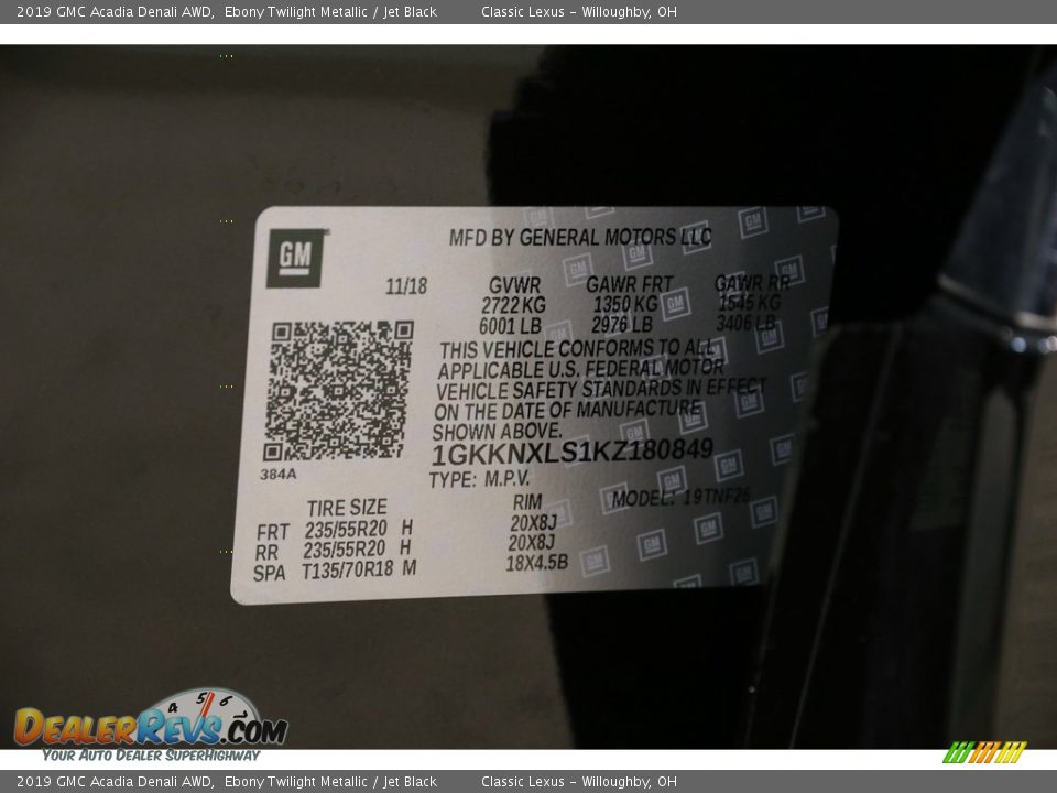 2019 GMC Acadia Denali AWD Ebony Twilight Metallic / Jet Black Photo #23