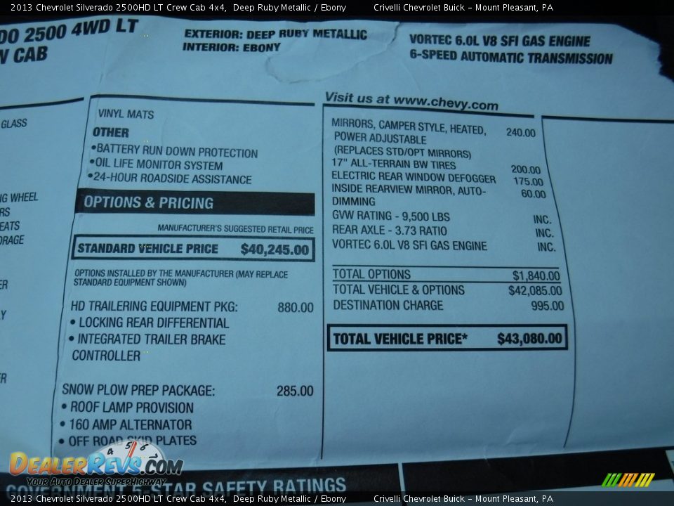 2013 Chevrolet Silverado 2500HD LT Crew Cab 4x4 Deep Ruby Metallic / Ebony Photo #30