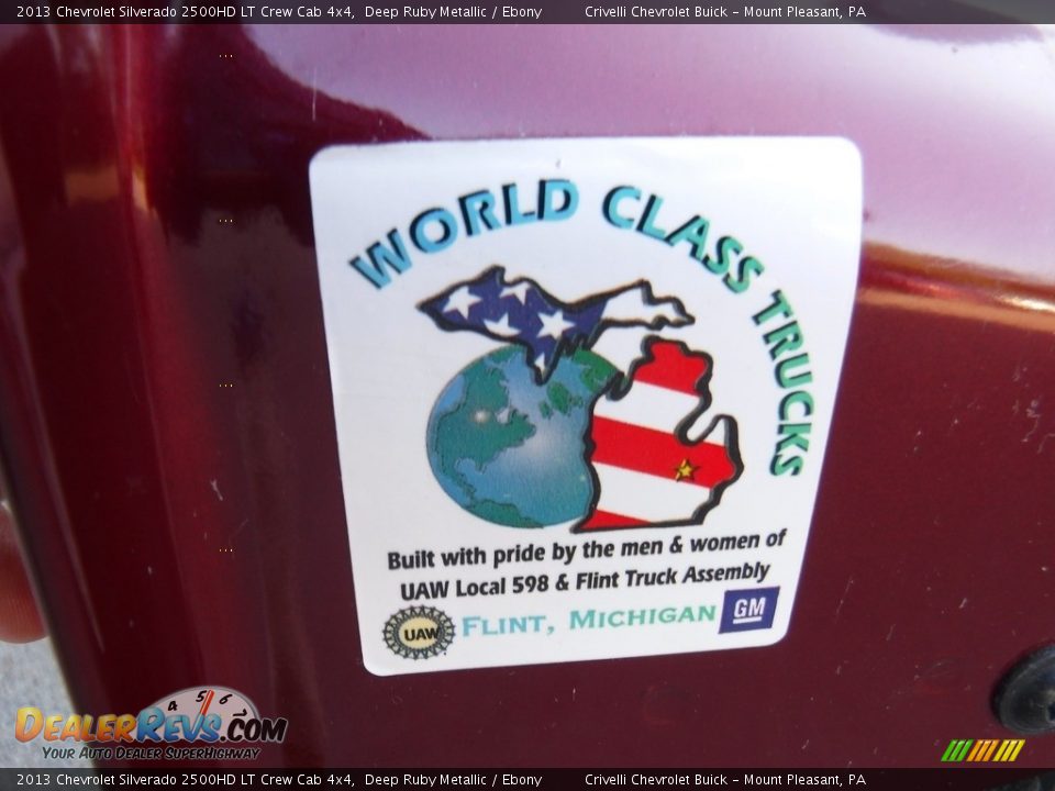 2013 Chevrolet Silverado 2500HD LT Crew Cab 4x4 Deep Ruby Metallic / Ebony Photo #35