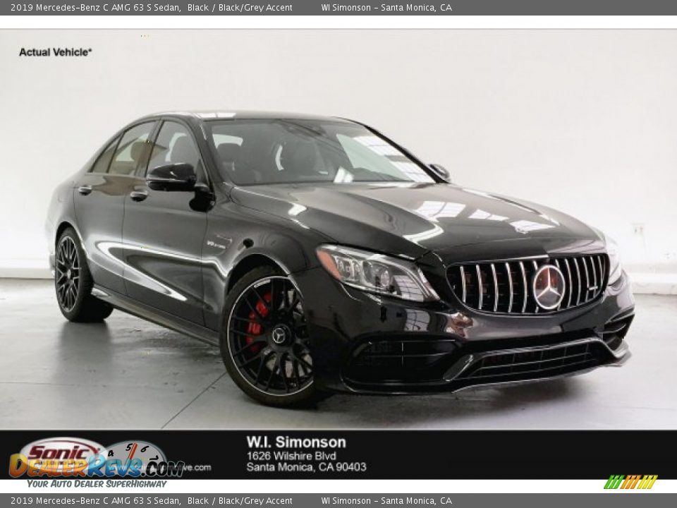 2019 Mercedes-Benz C AMG 63 S Sedan Black / Black/Grey Accent Photo #1