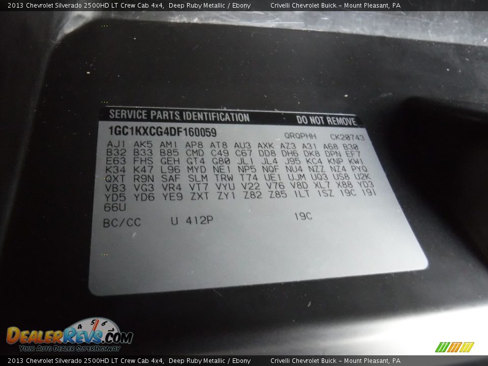 2013 Chevrolet Silverado 2500HD LT Crew Cab 4x4 Deep Ruby Metallic / Ebony Photo #36