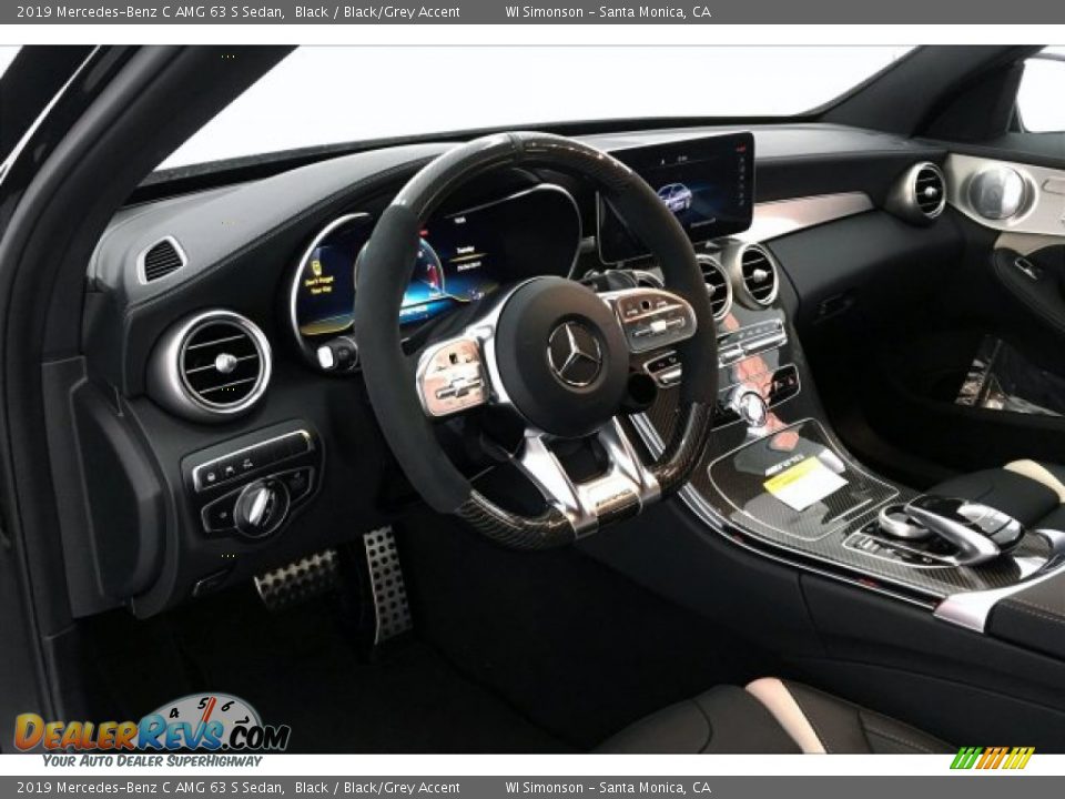2019 Mercedes-Benz C AMG 63 S Sedan Black / Black/Grey Accent Photo #4