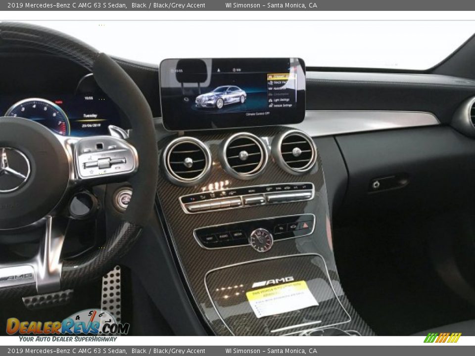 2019 Mercedes-Benz C AMG 63 S Sedan Black / Black/Grey Accent Photo #6
