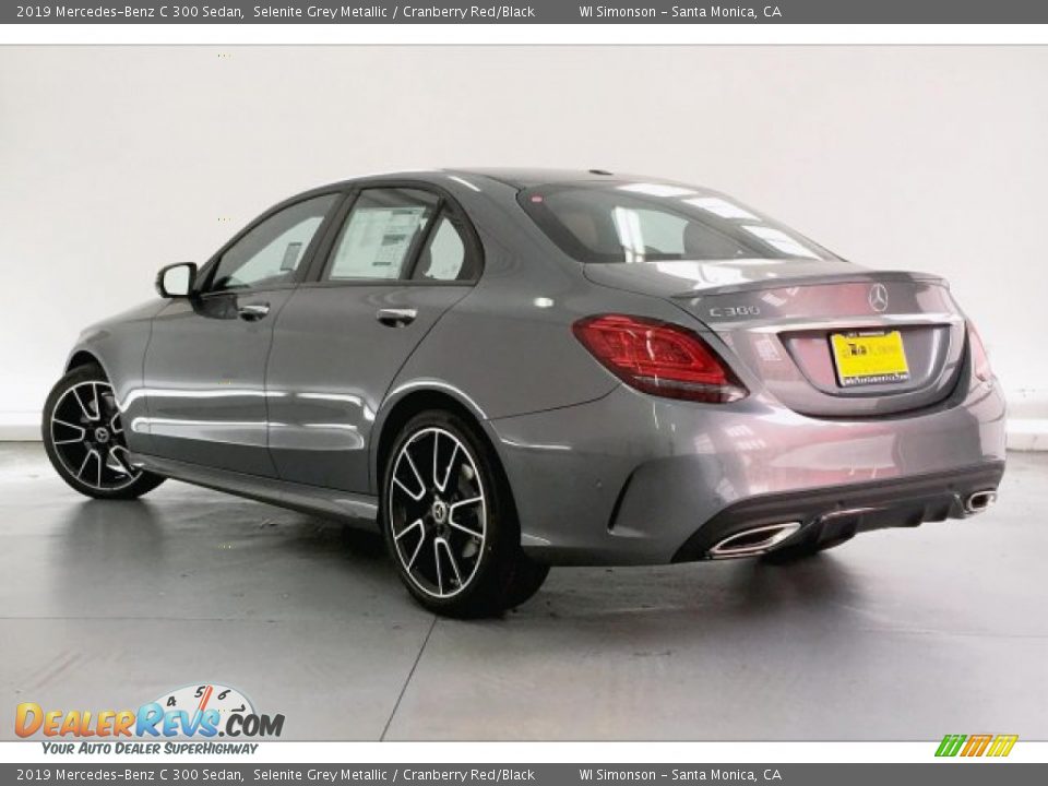 2019 Mercedes-Benz C 300 Sedan Selenite Grey Metallic / Cranberry Red/Black Photo #2