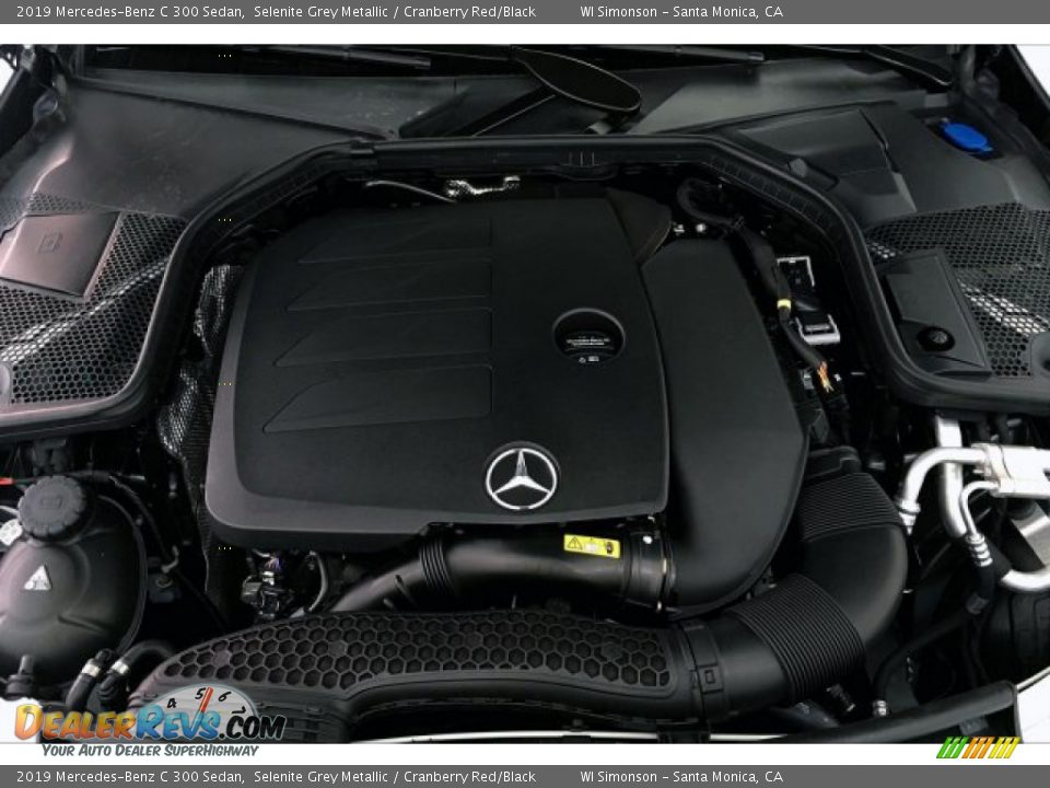 2019 Mercedes-Benz C 300 Sedan Selenite Grey Metallic / Cranberry Red/Black Photo #8