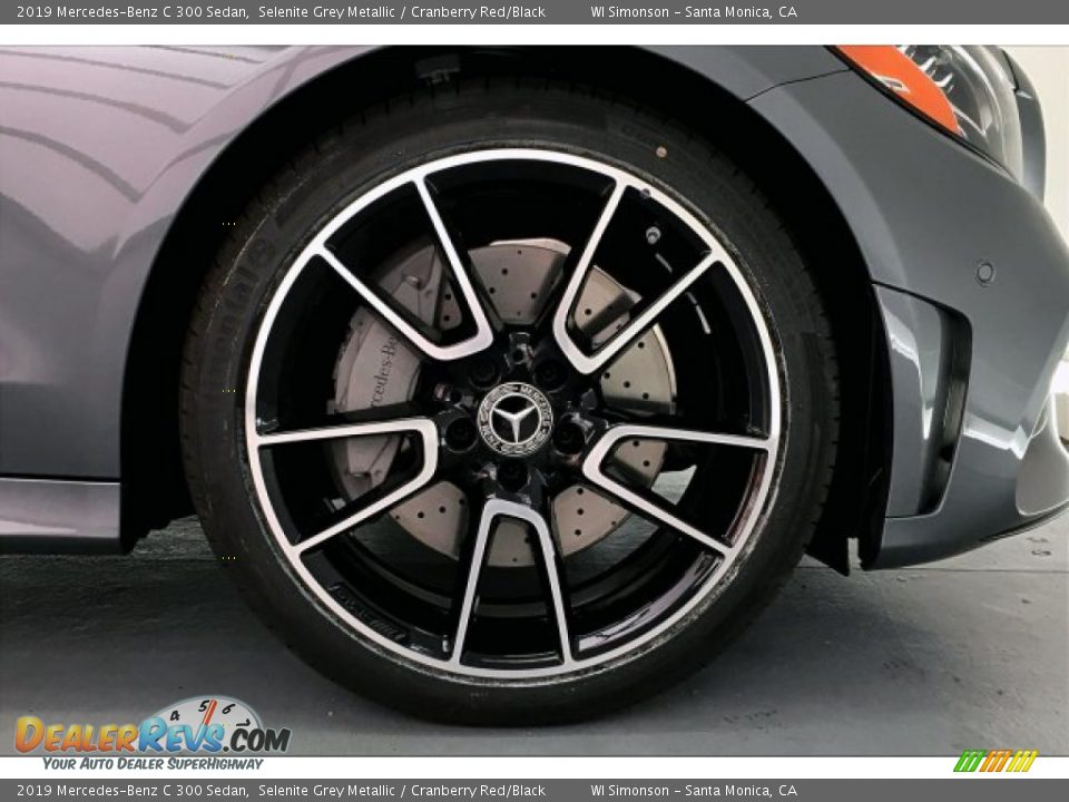 2019 Mercedes-Benz C 300 Sedan Selenite Grey Metallic / Cranberry Red/Black Photo #9