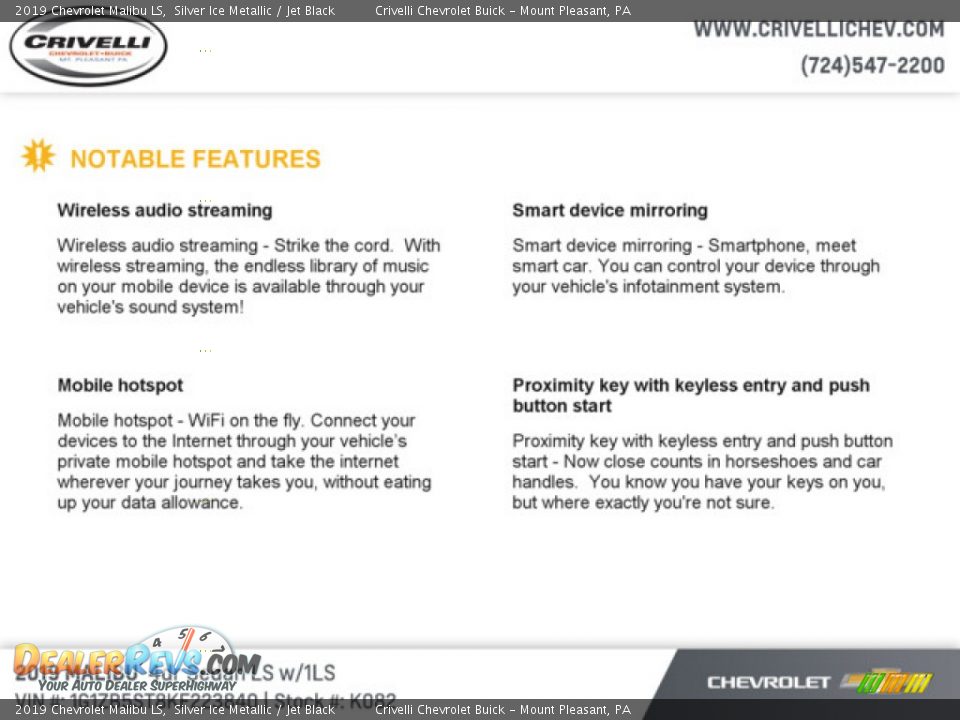 2019 Chevrolet Malibu LS Silver Ice Metallic / Jet Black Photo #7