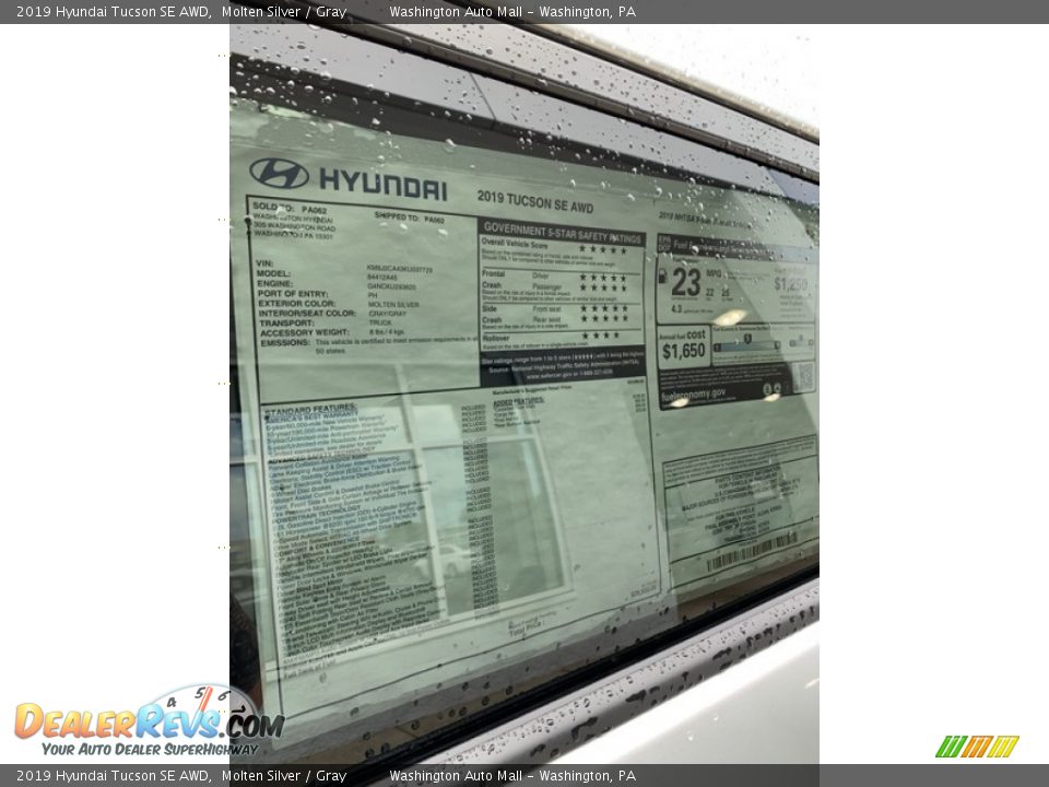 2019 Hyundai Tucson SE AWD Molten Silver / Gray Photo #16