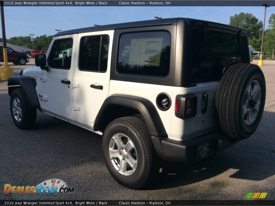 2019 Jeep Wrangler Unlimited Sport 4x4 Bright White / Black Photo #5