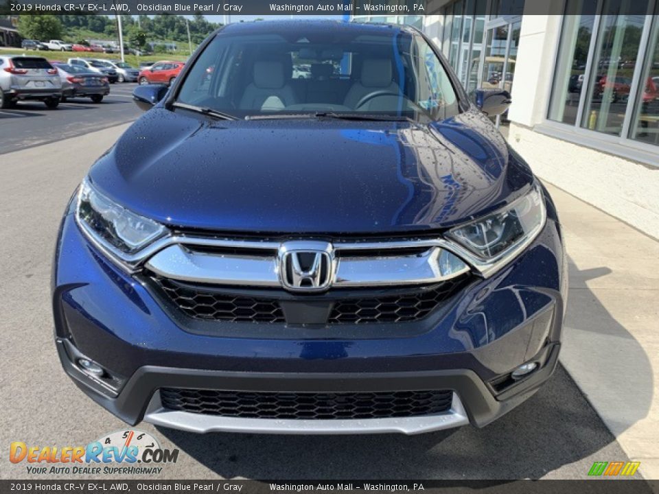 2019 Honda CR-V EX-L AWD Obsidian Blue Pearl / Gray Photo #3