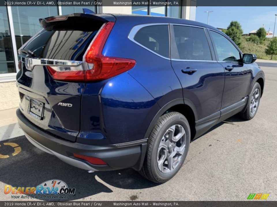 2019 Honda CR-V EX-L AWD Obsidian Blue Pearl / Gray Photo #7