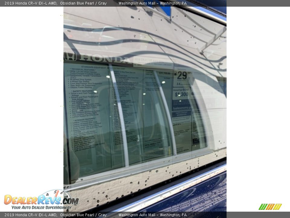2019 Honda CR-V EX-L AWD Obsidian Blue Pearl / Gray Photo #15