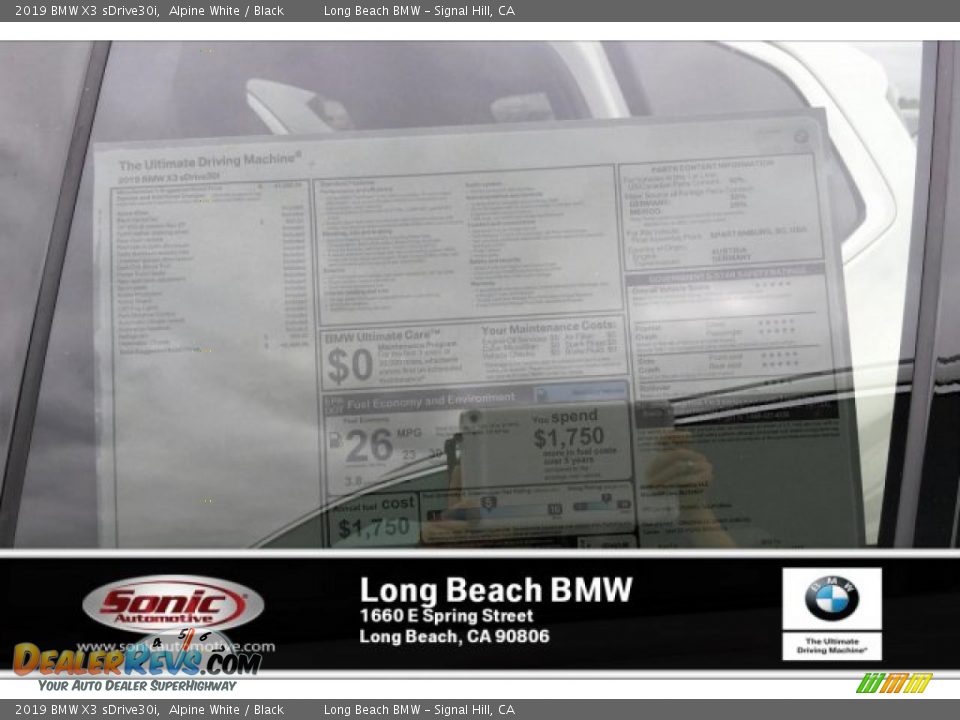 2019 BMW X3 sDrive30i Alpine White / Black Photo #10