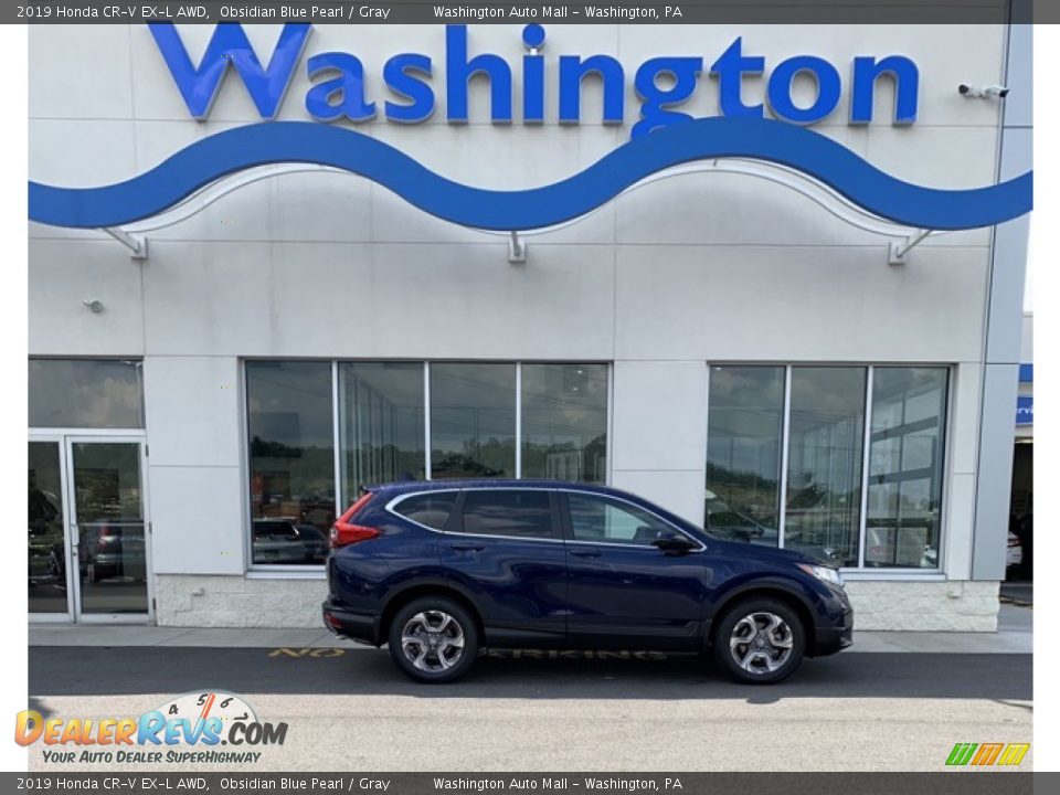 2019 Honda CR-V EX-L AWD Obsidian Blue Pearl / Gray Photo #1
