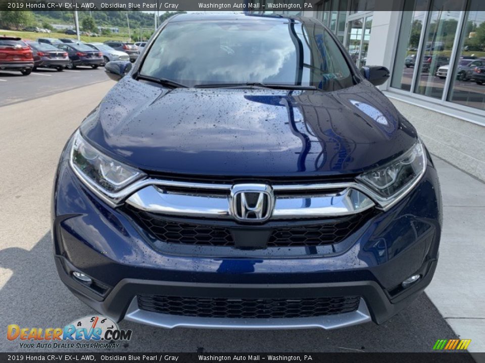 2019 Honda CR-V EX-L AWD Obsidian Blue Pearl / Gray Photo #3