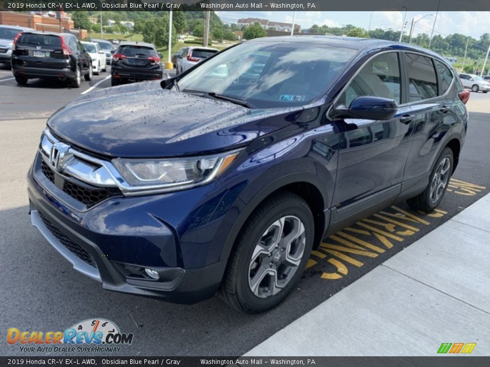 2019 Honda CR-V EX-L AWD Obsidian Blue Pearl / Gray Photo #4