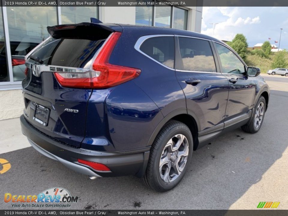 2019 Honda CR-V EX-L AWD Obsidian Blue Pearl / Gray Photo #7